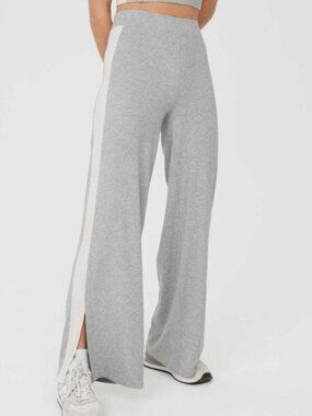 OFFLINE By Aerie Thumbs Up Heavyweight Ribbed Wide Leg Pant Grey Size Large
